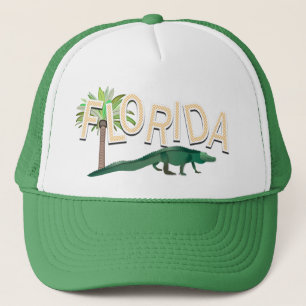 Florida palmträd och alligator truckerkeps