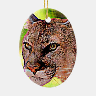 Florida panter julgransprydnad keramik