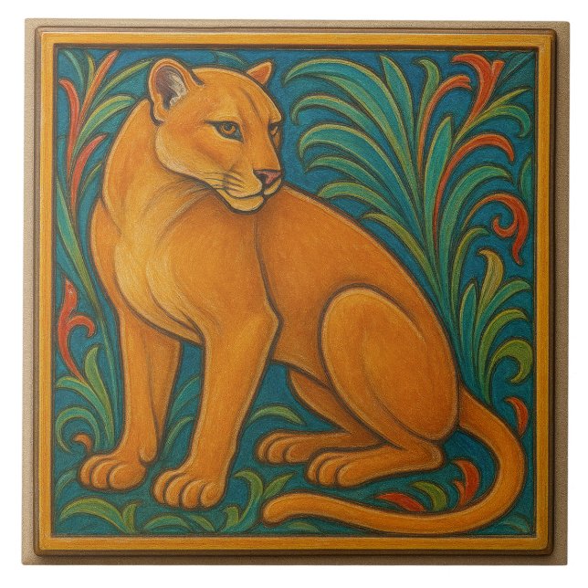Florida Panther - Ceramic Tile Kakelplatta (Framsidan)