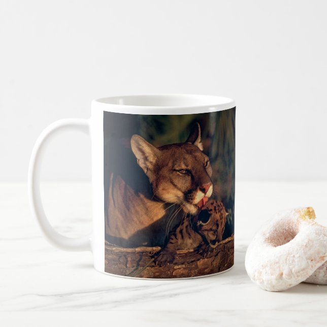 Florida panther slickar unge kaffemugg (Med munk)