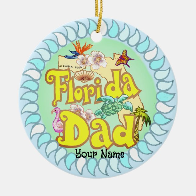 Florida Pappa-ornament Julgransprydnad Keramik (Framsidan)