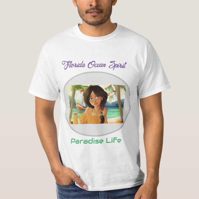 Florida Paradise Life Manar tryckt T-Shirt (Framsida)