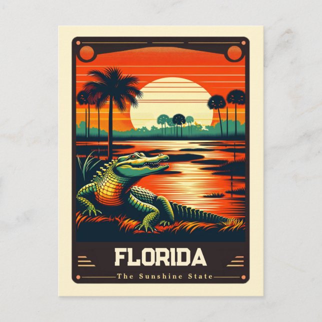 Florida | Patriotisk Vintage Vykort (Framsida)