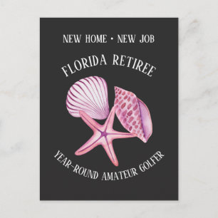 Florida Pensionär Amateur Golfare Ändring av Adres Meddelande Vykort