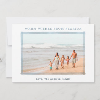 FLORIDA PHOTO CHRISTMAS CARD Beach Family Bild Julkort