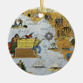 Florida Pirat Karta Ornament