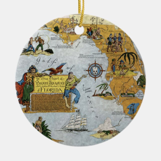 Florida Pirat Karta Ornament (Framsidan)