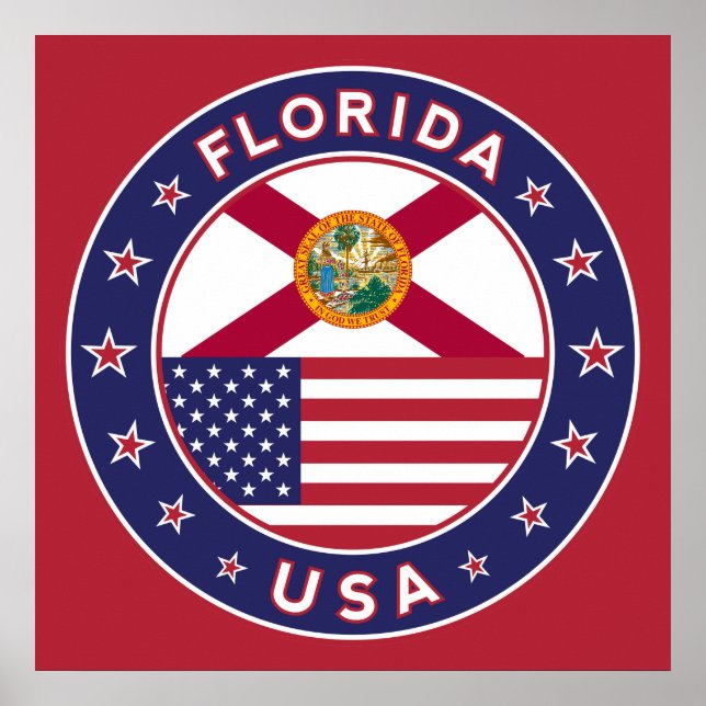 Florida, poster, medel storlekt, rött, 60 cm poster (Framsidan)