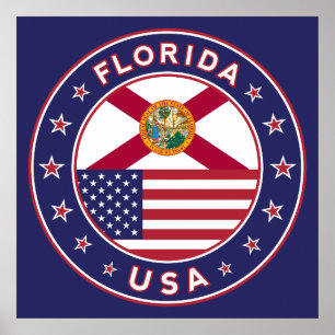 Florida, poster, medelstorlek, blå poster