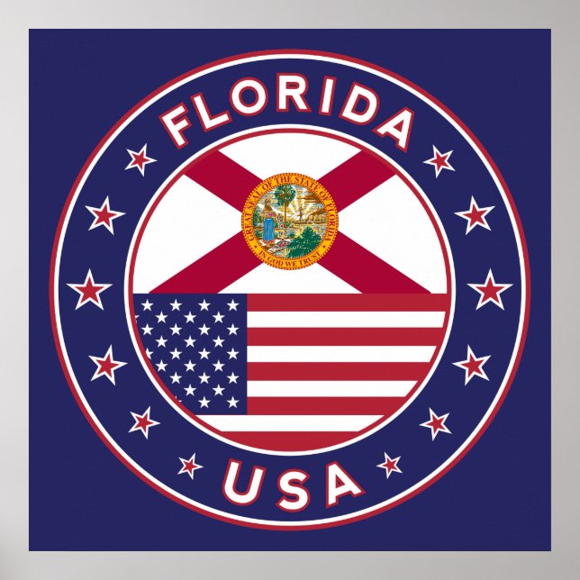 Florida, poster, medelstorlek, blå poster (Framsidan)