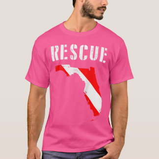 Florida Rädding Diver Dive Flagga Dyka Divema T Shirt