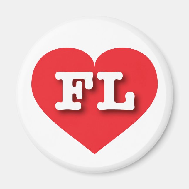 Florida Red Heart - I kärlek FL Magnet (Framsidan)