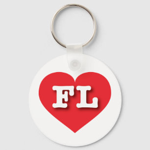 Florida Red Heart - I kärlek FL Nyckelring