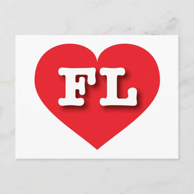 Florida Red Heart - I kärlek FL Vykort (Framsida)