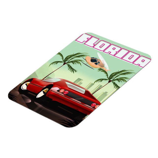 Florida red retro sportbil magnet (Vänstra Sidan)