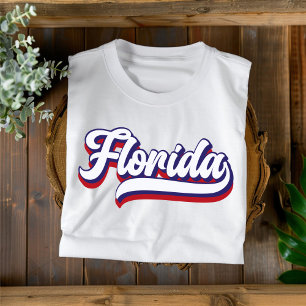 Florida Red White och Blue Vintage Script T-Shirt
