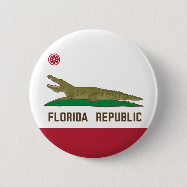 Florida Republic Alligator Flagga Crokodile Knapp (Framsida)