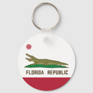 Florida Republic Alligator Flagga Crokodile Nyckelring