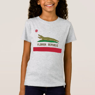 Florida Republic Alligator Flagga Crokodile T Shirt