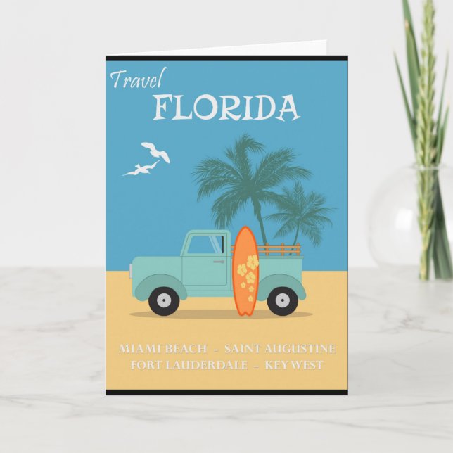 Florida:Resehälsningskort Kort (Framsida)