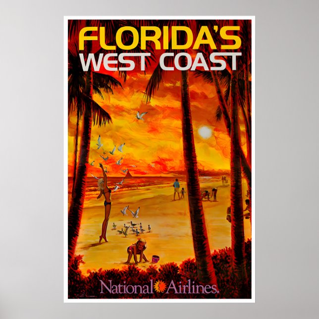 Florida Resemålning Plakat Västkusten Av Florida K Poster (Framsidan)
