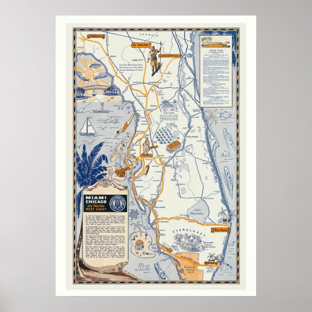 Florida Reskarta 20x28 Affisch Print (Framsidan)