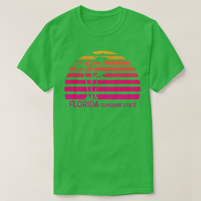 Florida Retro Färg Sunset T Shirt (Design framsida)