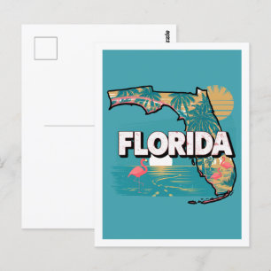 Florida Retro Travel Design Iconic US Stater Vykort