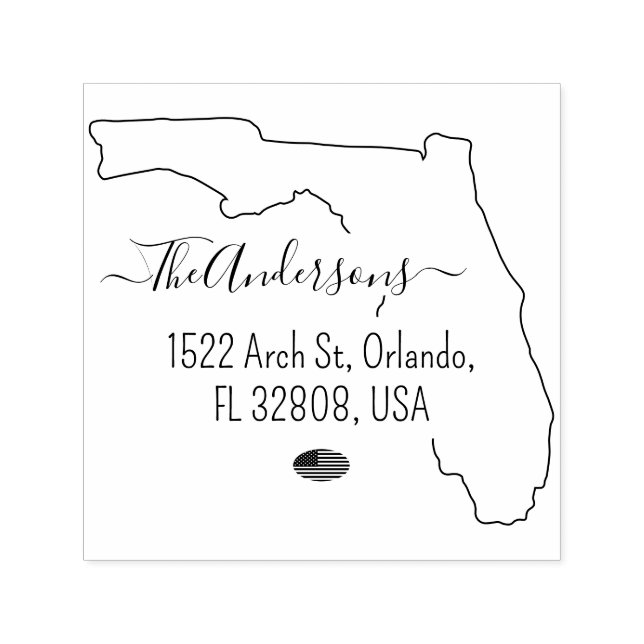 Florida Returadress Anpassningsbar Självfärgande Stämpel (Design)