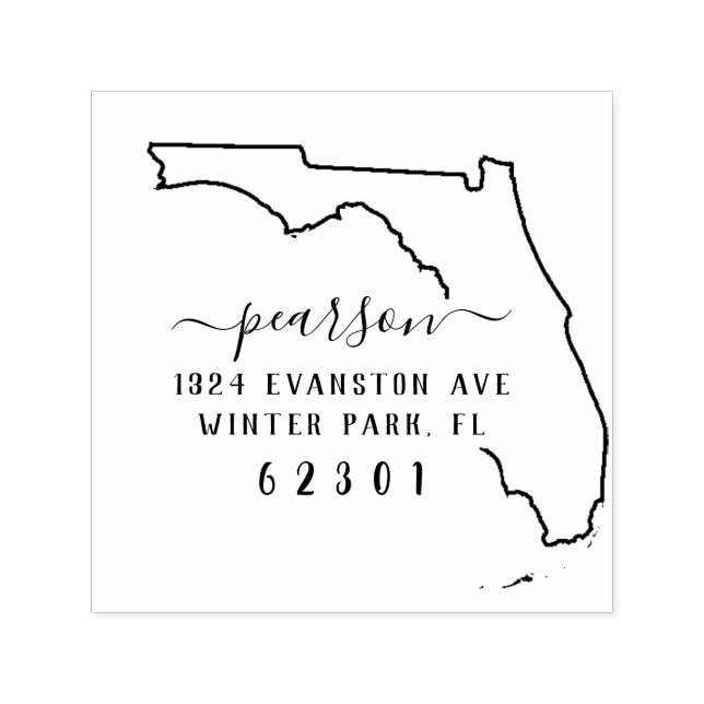 Florida Returadress Frimärke Self-Inking Självfärgande Stämpel (Design)