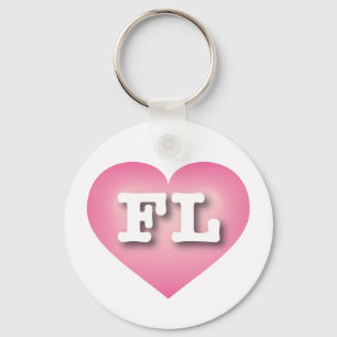 Florida Rosa Fade Heart - I kärlek FL Nyckelring
