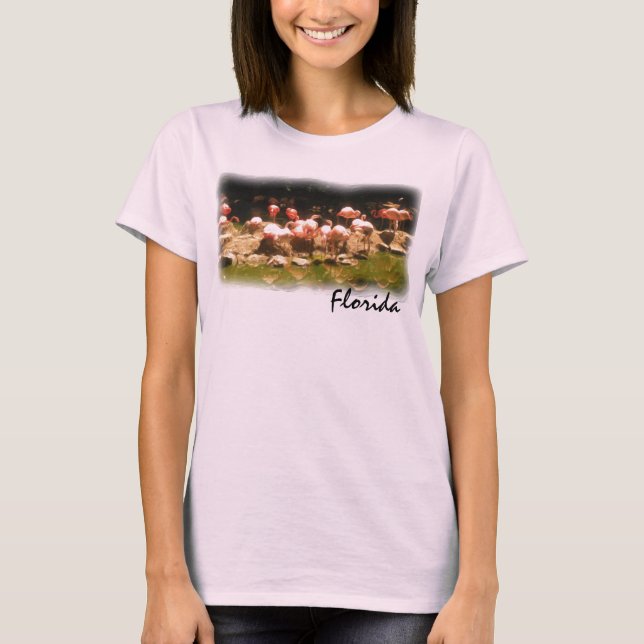 Florida rosa flamingo dam shirt tee shirt (Framsida)