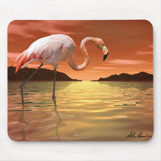 Florida rosa Flamingo Mousepad Musmatta (Framsidan)