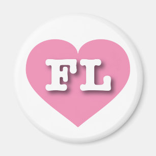 Florida Rosa Heart - I kärlek FL Magnet