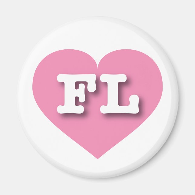 Florida Rosa Heart - I kärlek FL Magnet (Framsidan)