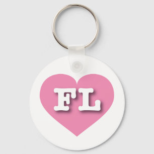 Florida Rosa Heart - I kärlek FL Nyckelring