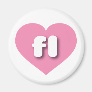 Florida rosa hjärta - I kärlek fl Magnet
