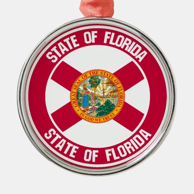 Florida Round Emblem Julgransprydnad Metall (Framsidan)