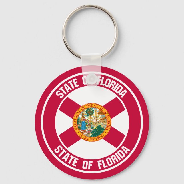 Florida Round Emblem Nyckelring (Framsida)