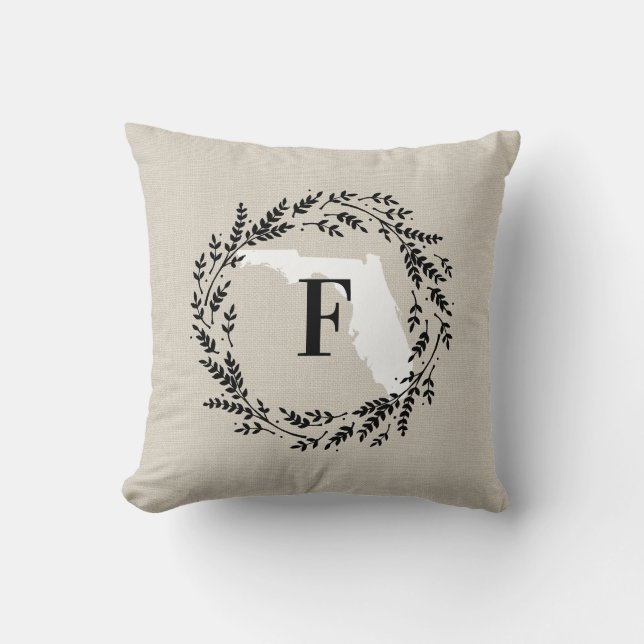 Florida Rustic WAN Monogram Dekorativ kudde (Framsida)