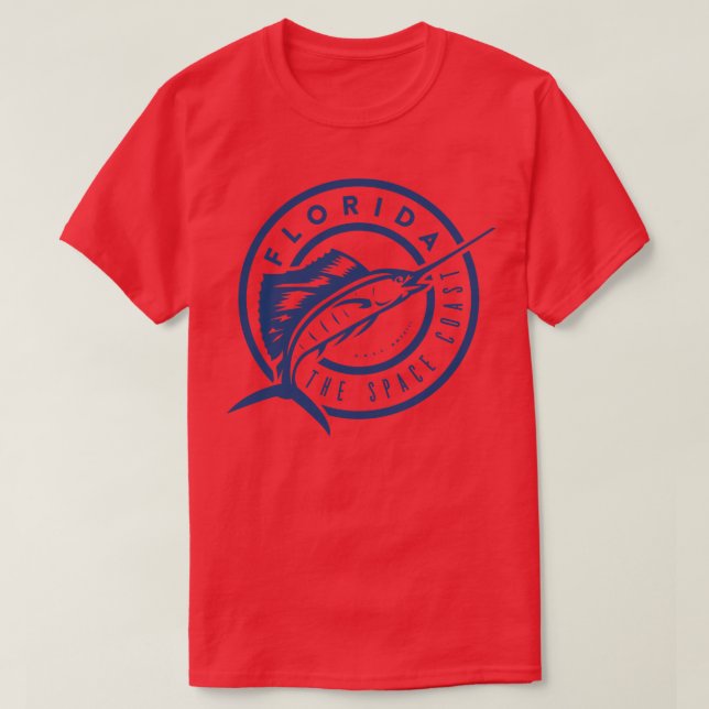 Florida Sailfish'Space Kusten Blue T Shirt (Design framsida)