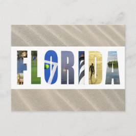 Florida Sand Beach Travel Photo Vykort