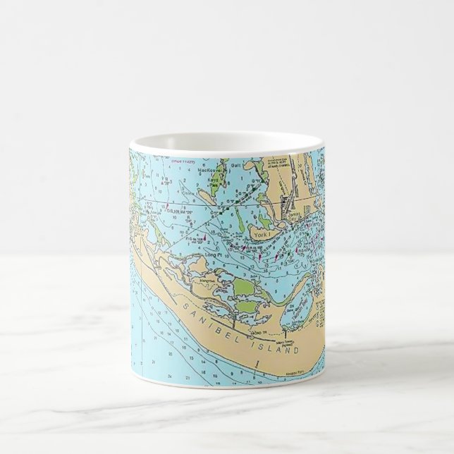  Florida - Sanibel Captiva Nautical Chart Mug Kaffemugg (Center)