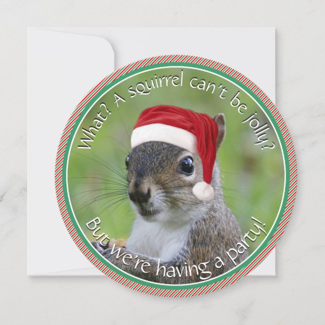 Florida Santa Squirrel™ är Jolly Julfest Inbjudningar (Framsida)
