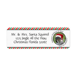 Florida Santa Squirrel™ Says Happiest Helgdagars Returadress Etikett
