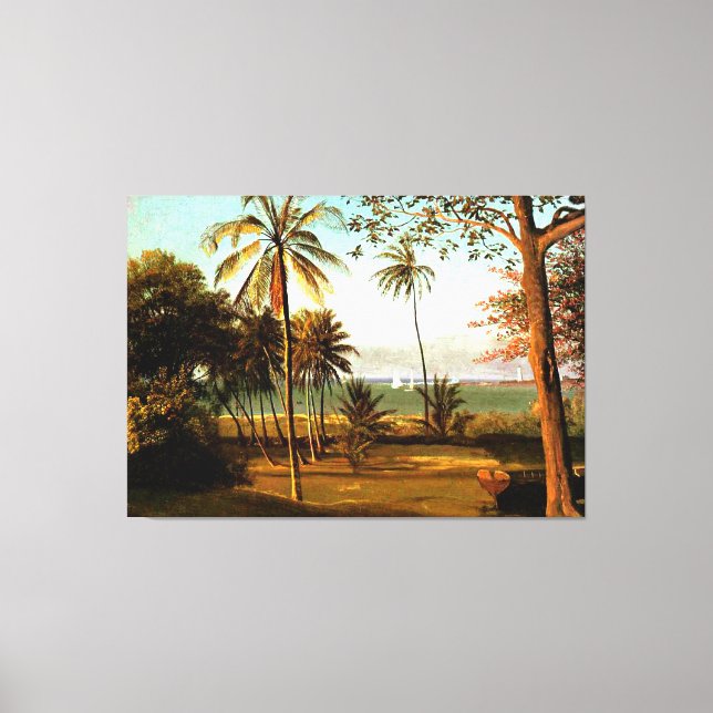 Florida Scene, berömd konstverk av Albert Bierstad Canvastryck (Framsida)