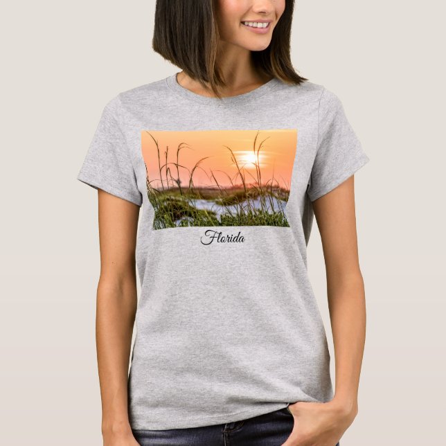 Florida Sea Oats Sunrise T-Shirt (Framsida)