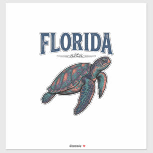 Florida Sea Turtle Vintage Engraving Grafik_1 Klistermärken