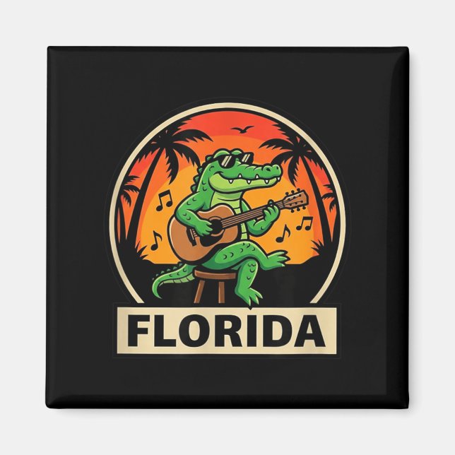 Florida Semester Alligator Design med Retro Magnet (Framsidan)