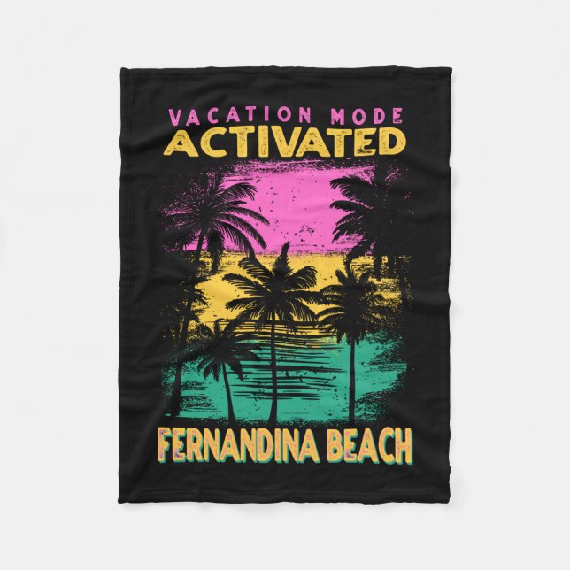 Florida semesterläge aktiverat fernandina strand fleecefilt (Framsidan)